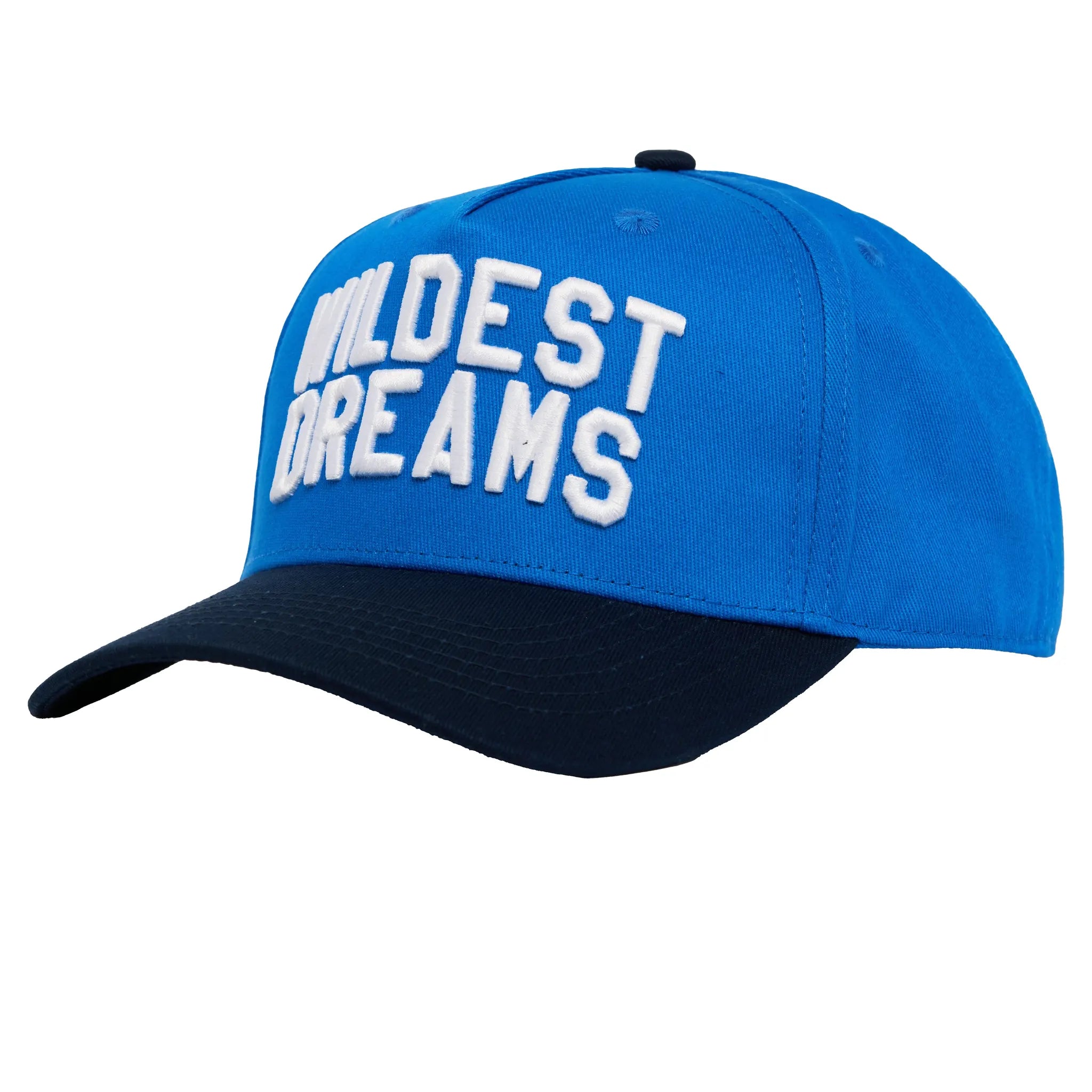 Front View of Wildest Dreams Varsity Navy Blue Cap